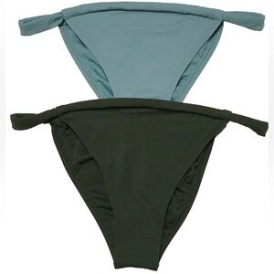 2 Shade & Shore M (8-10) 1-Dark Green 1-Green Low Rise High Leg Extra Cheeky